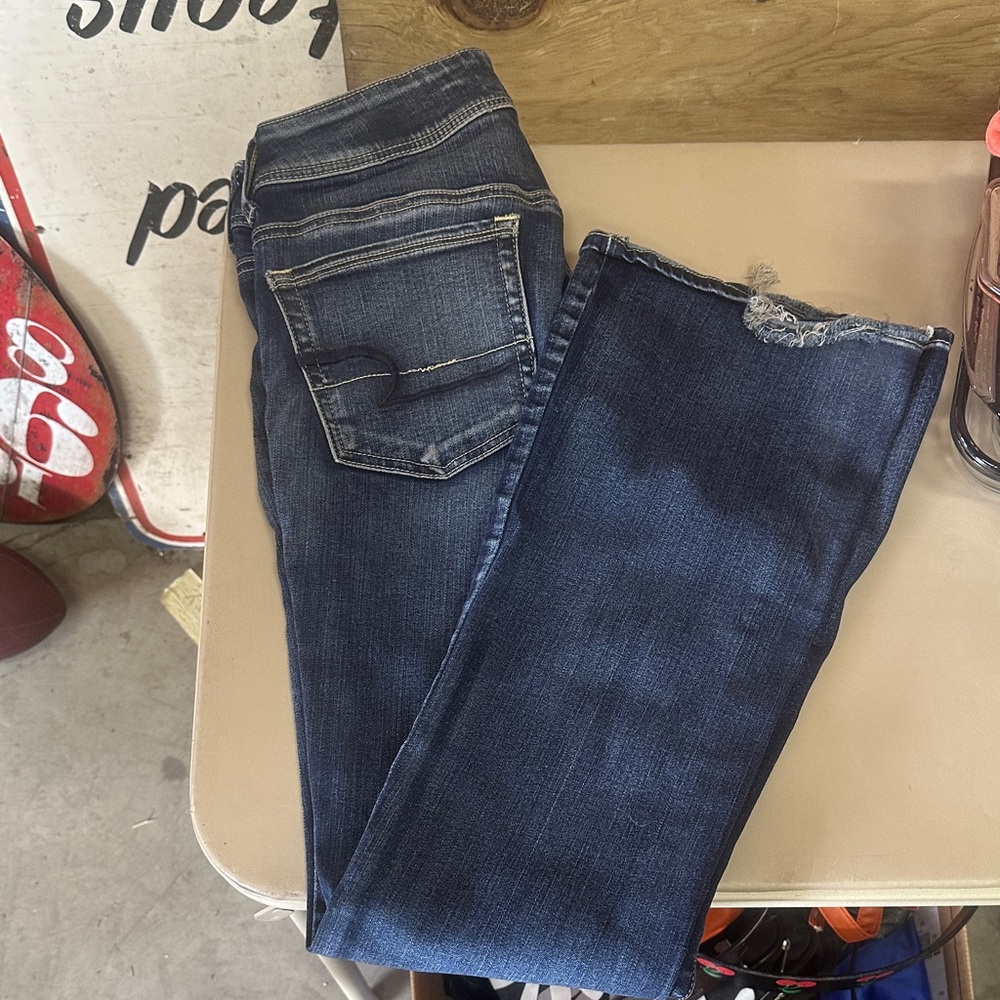 American Eagle Outfitters Dark Blue Ankle Jeans